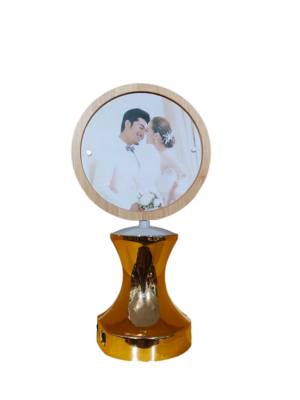 Table Lamp with Round Rotating Photo Frame